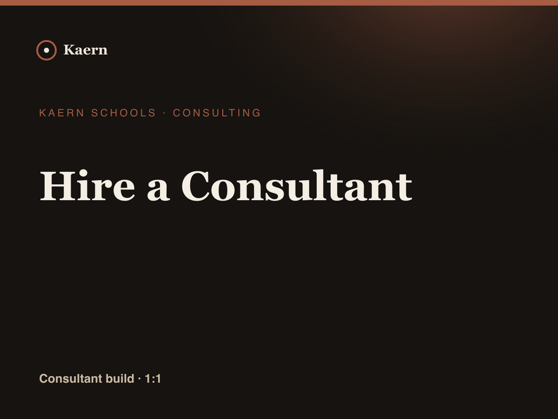 Hire a Consultant — Build Your Venture