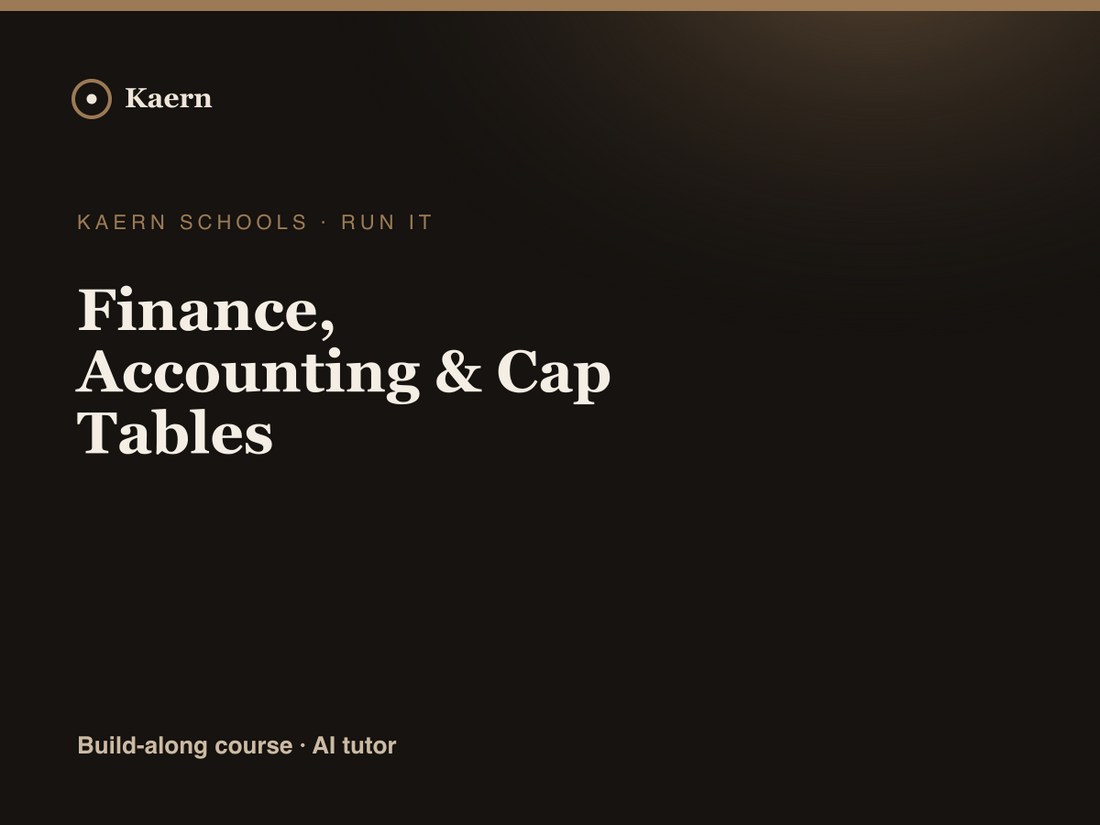 Finance, Accounting & Cap Tables
