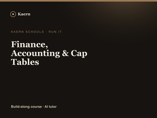 Finance, Accounting & Cap Tables