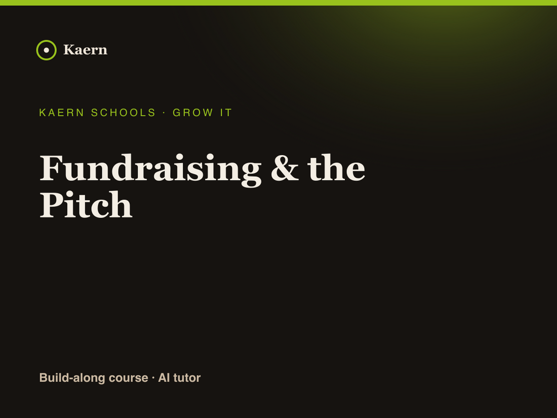 Fundraising & the Pitch