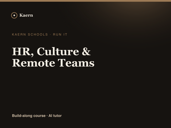 HR, Culture & Remote Teams