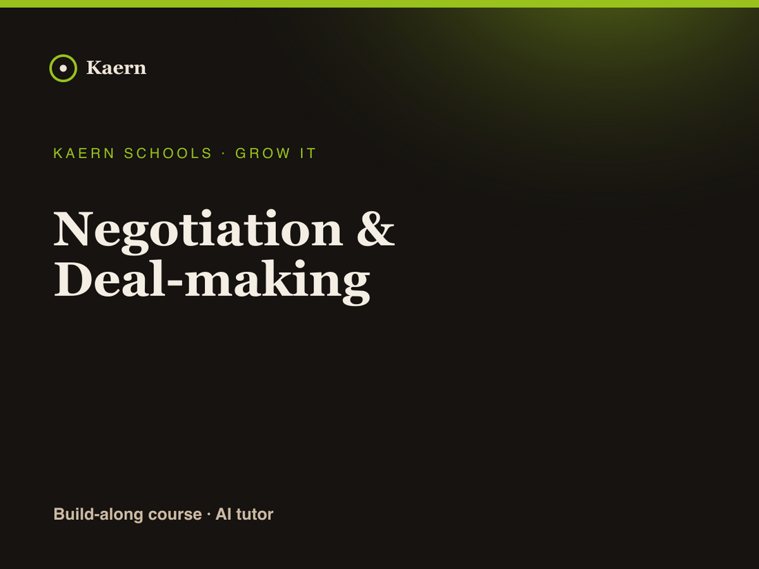 Negotiation & Deal-making