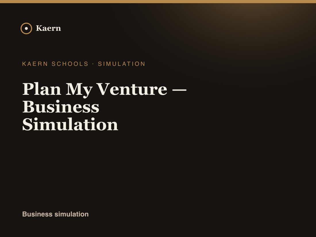 Plan My Venture — Business Simulation