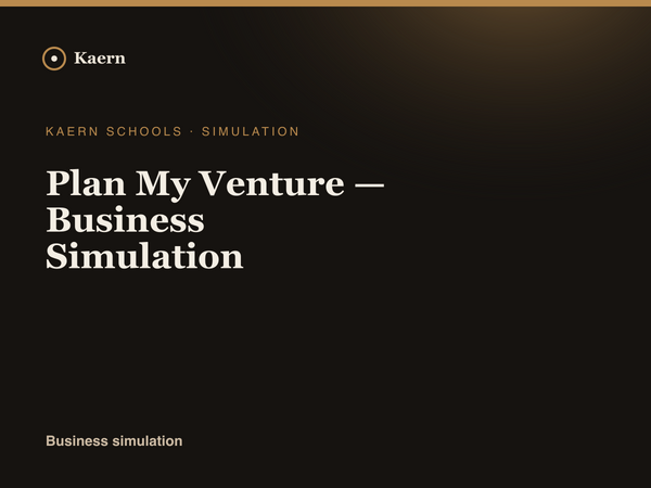 Plan My Venture — Business Simulation